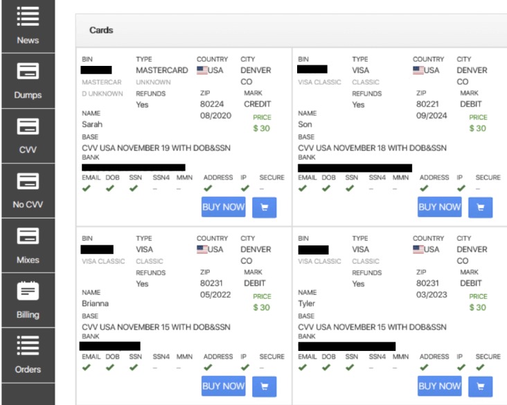 credit card black market websites